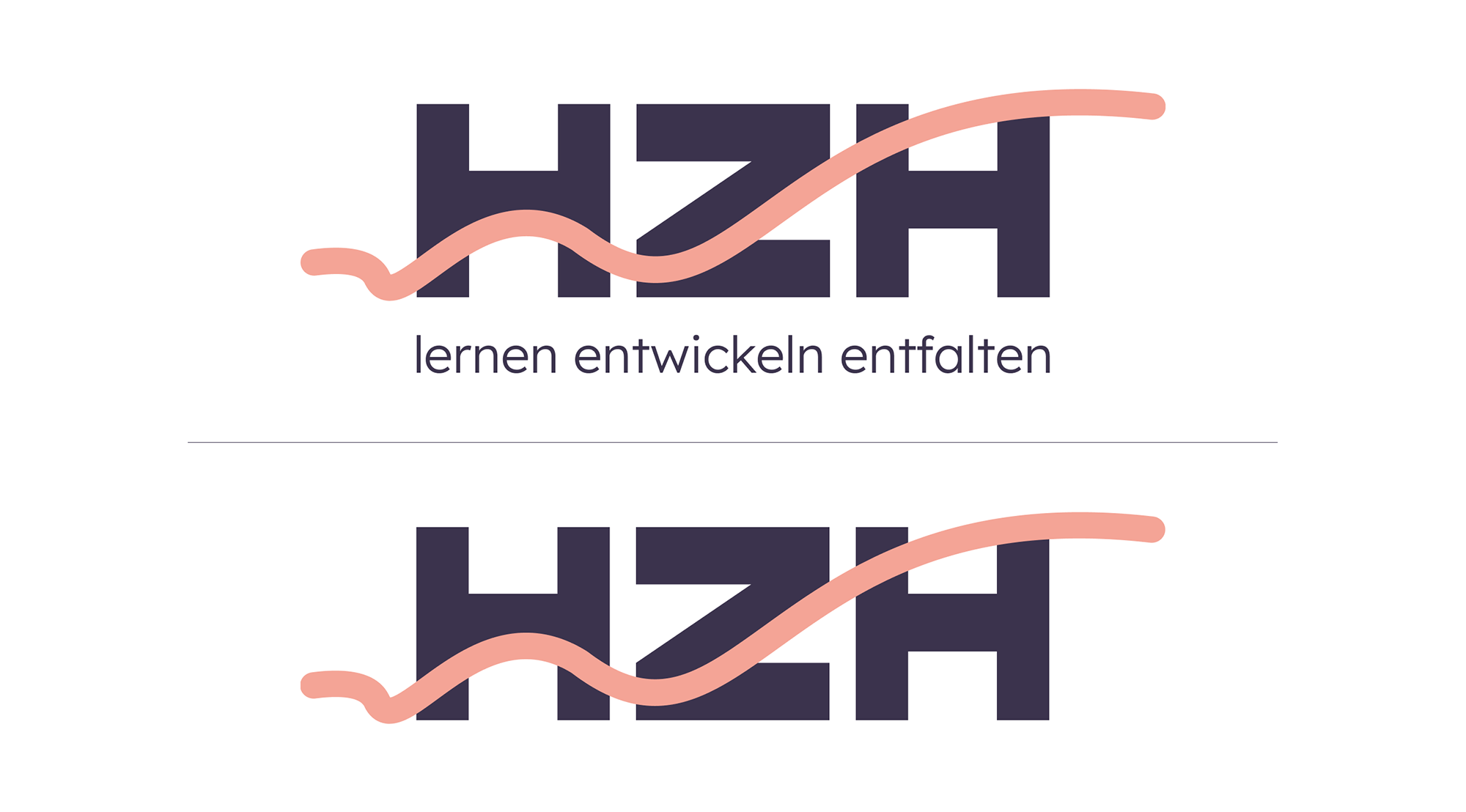 Logovarianten des Heilpädagogischen Zentrums Hagendorn (HZH) mit und ohne Claim
